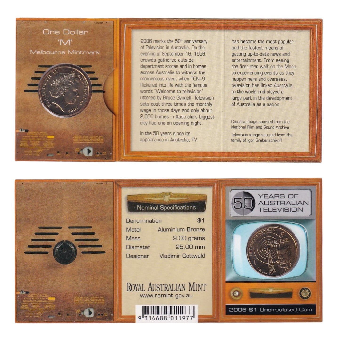 2006 $1 Coin - 50 Years of Television