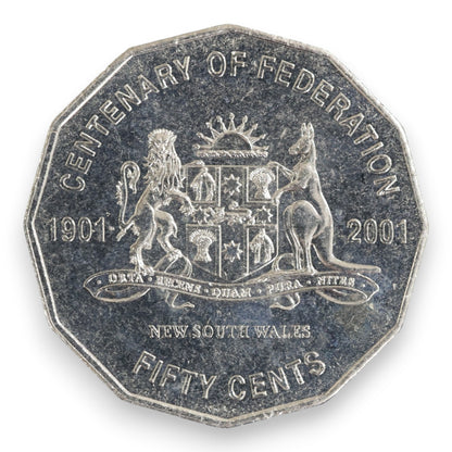 2001 50c Coin - Centenary of Federation - New South Wales - Uncirculated