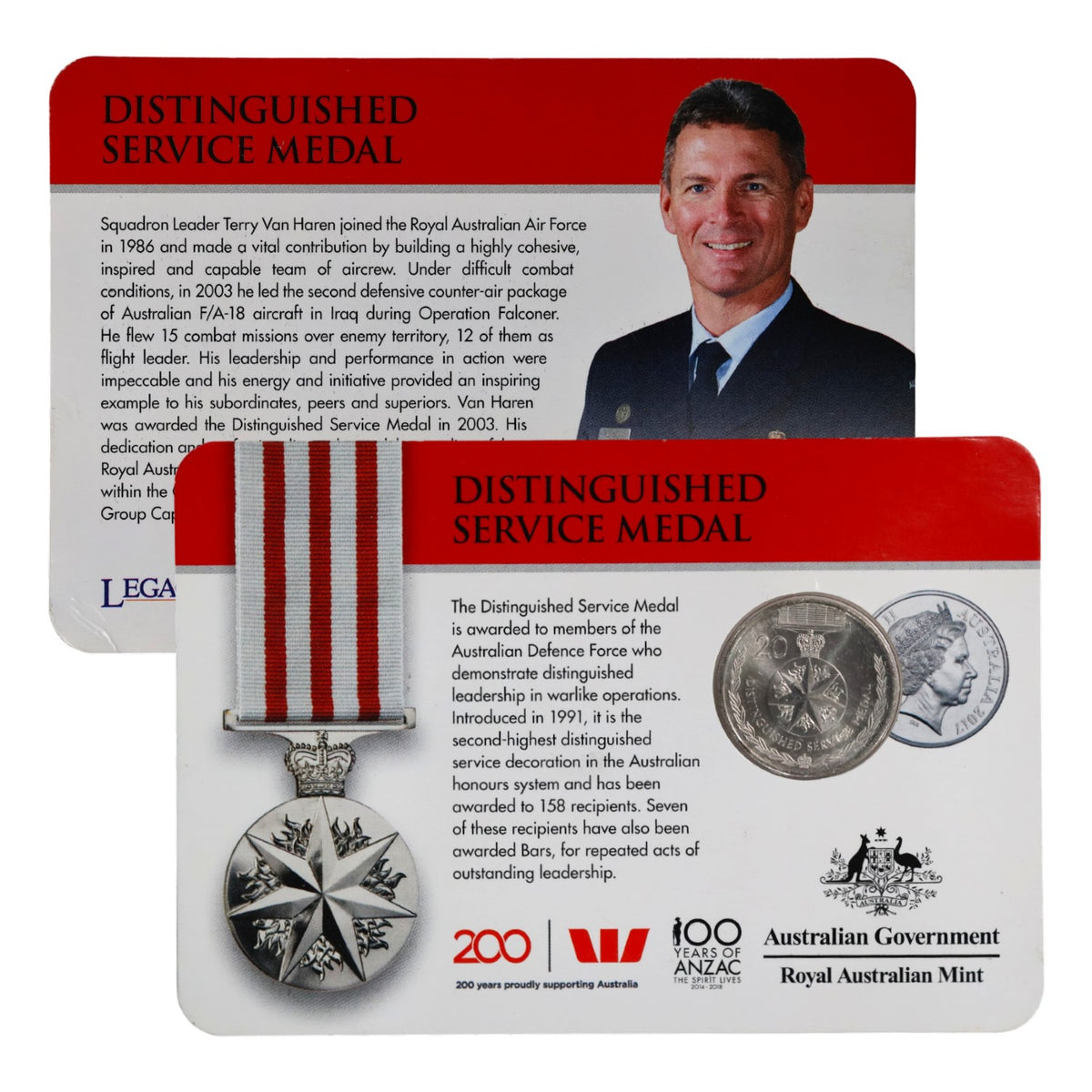 2017 Legends of the ANZACs: Medals of Honour (Individual Coincards)