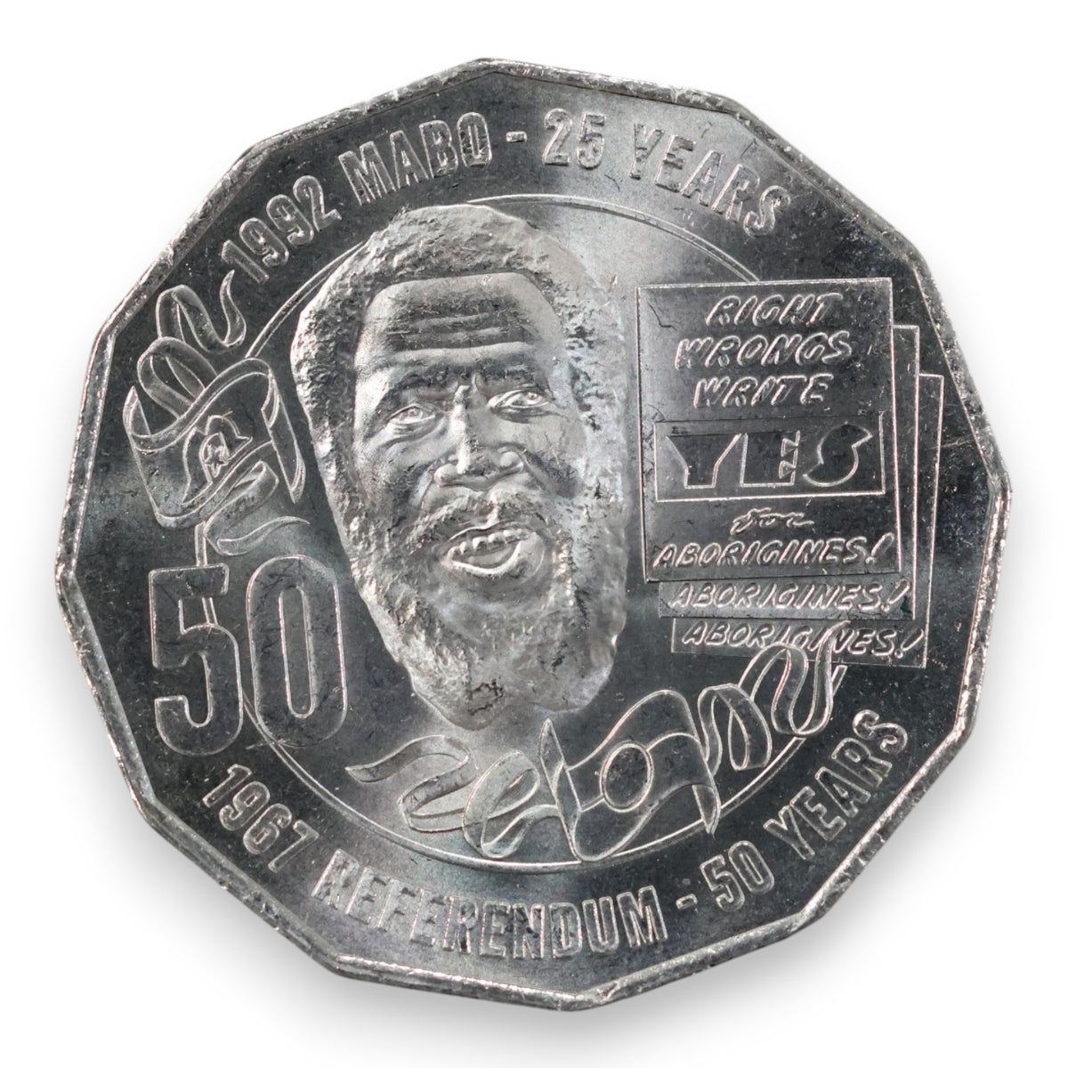 2017 50c "50th Anniv. 1967 Referendum / 25th Anniv. Mabo Decision" - Uncirculated (Ex-RAM Bag)