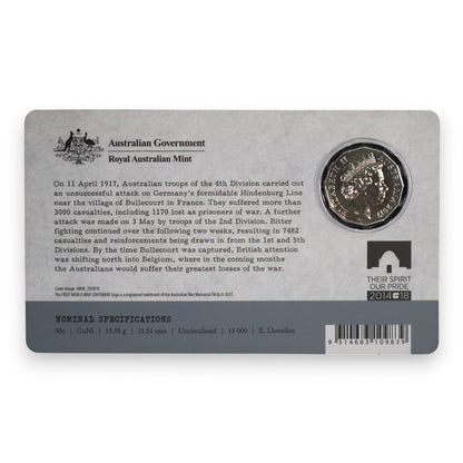 2017 50c Coin - The Western Front - The Battle of Bullecourt