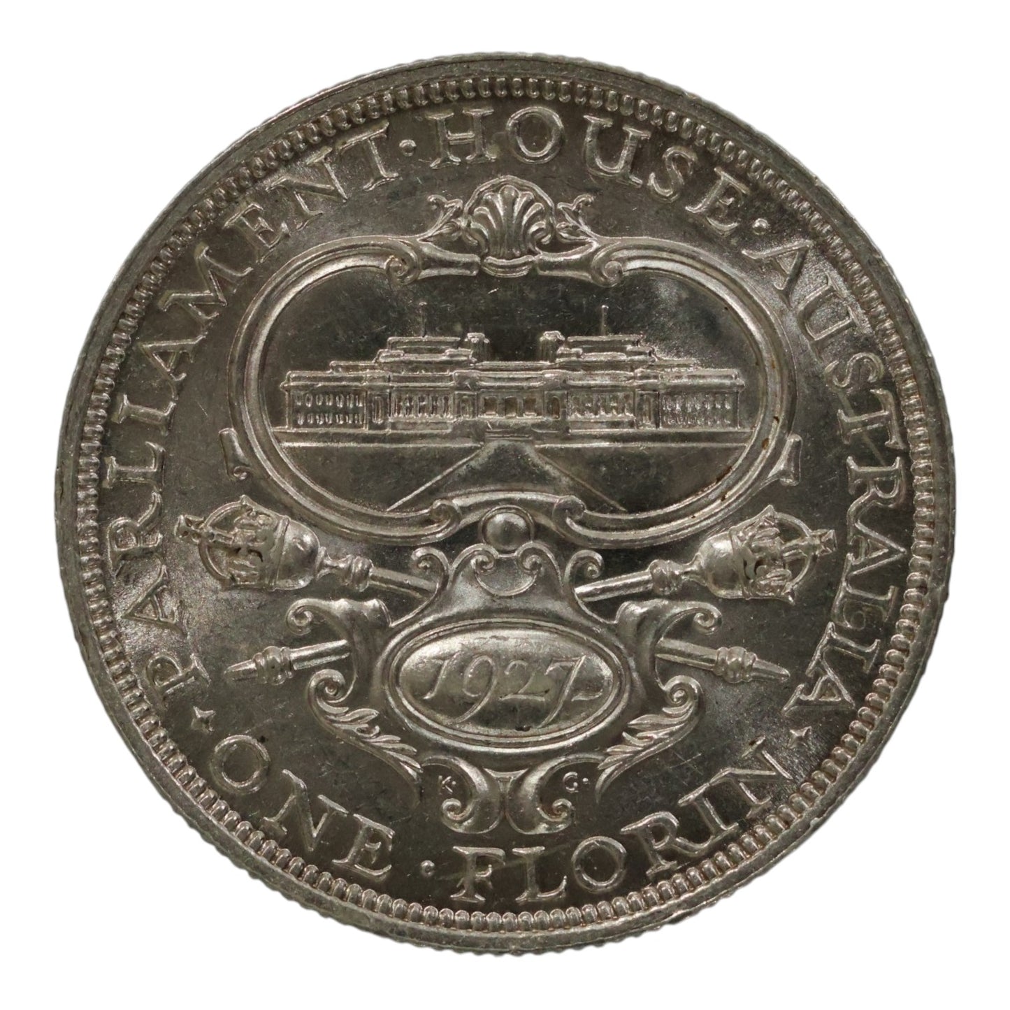1927 Florin - Parliament House/Canberra Florin - Uncirculated (Details – Cleaned/Altered)