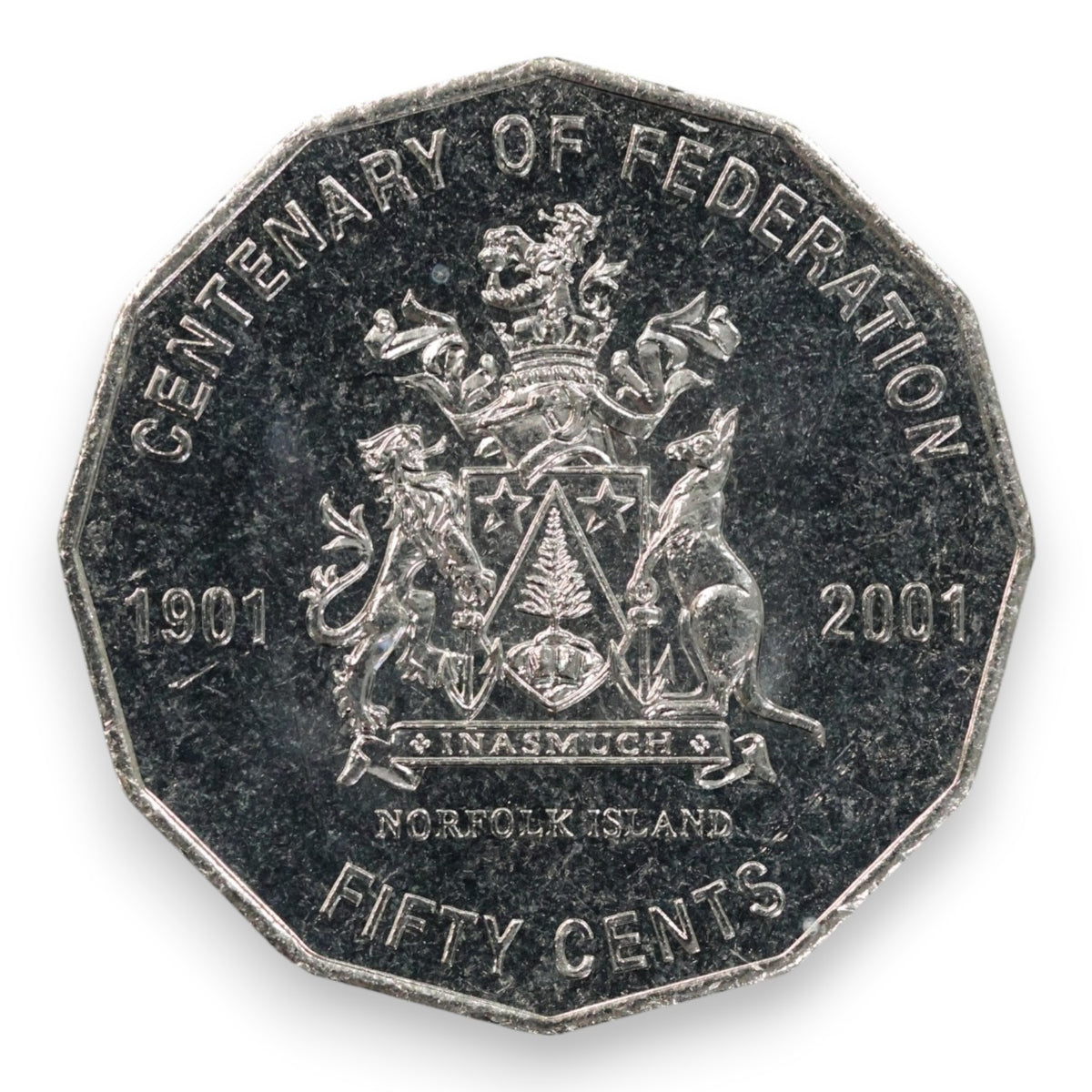 2001 50c Coin - Centenary of Federation - Norfolk Island - Uncirculated