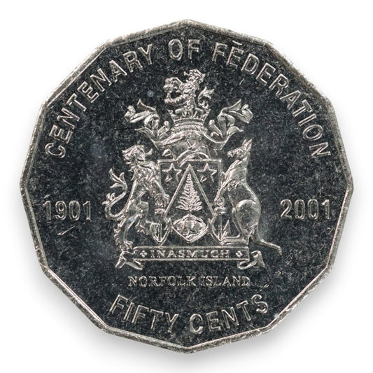 2001 50c Coin - Centenary of Federation - Norfolk Island - Uncirculated