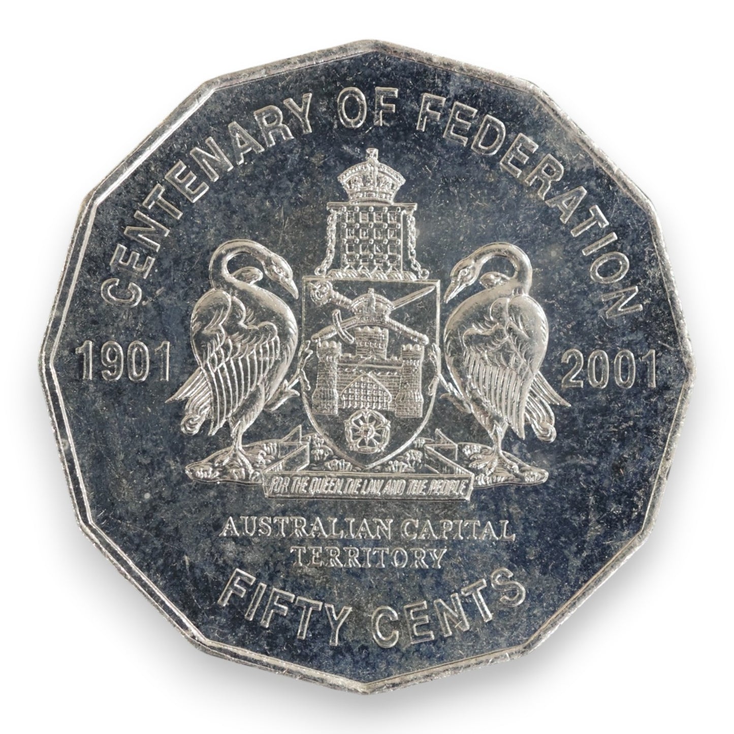 2001 50c Coin - Centenary of Federation - Australian Capital Territory - Uncirculated