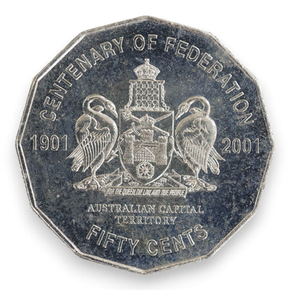 2001 50c Coin - Centenary of Federation - Australian Capital Territory - Uncirculated