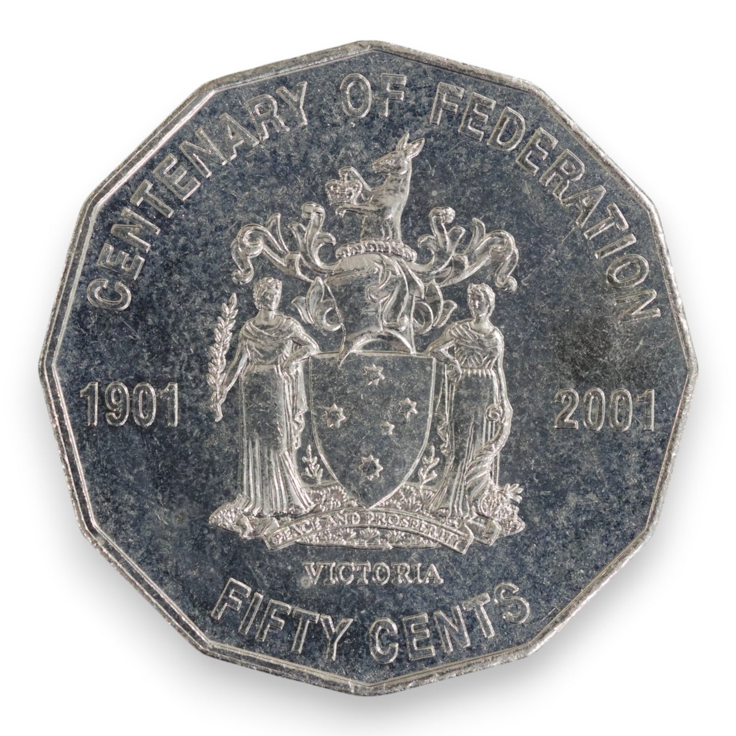 2001 50c Coin - Centenary of Federation - Victoria - Uncirculated