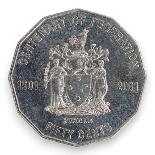 2001 50c Coin - Centenary of Federation - Victoria - Uncirculated