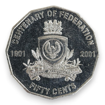 2001 50c Coin - Centenary of Federation - South Australia - Uncirculated
