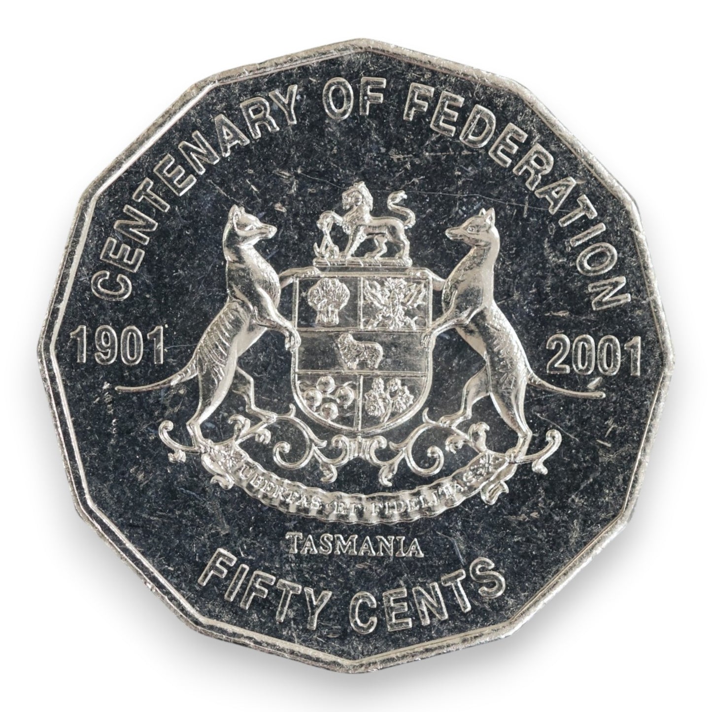 2001 50c Coin - Centenary of Federation - Tasmania - Uncirculated
