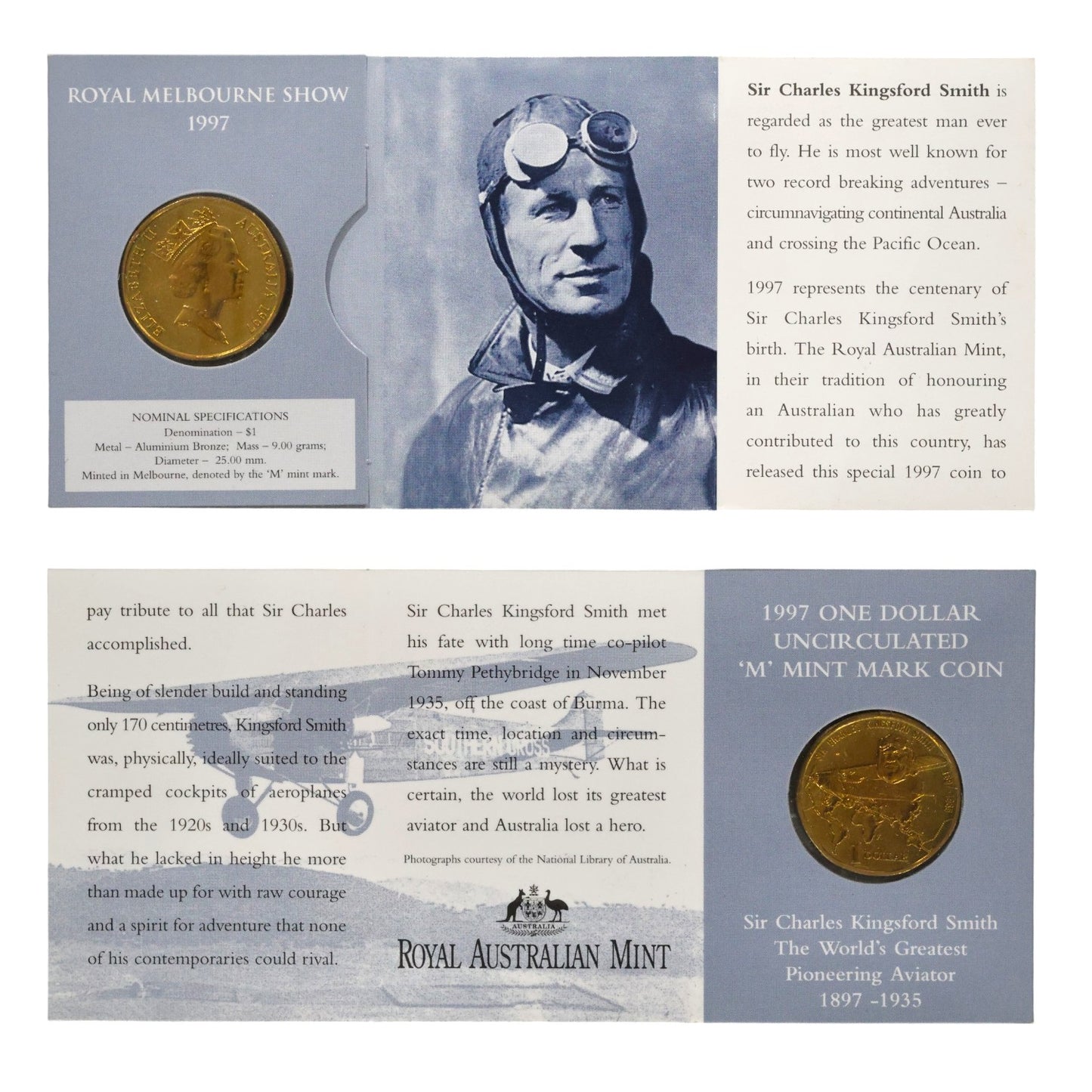 1997 $1 Coin - 100th Anniversary of Sir Charles Kingsford Smith