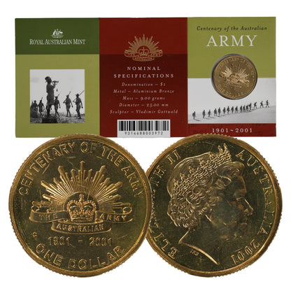 2001 $1 Coin - Centenary of Army 'C' Mintmark