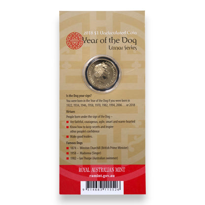 2018 $1 Coin - Year of the Dog - Lunar Series