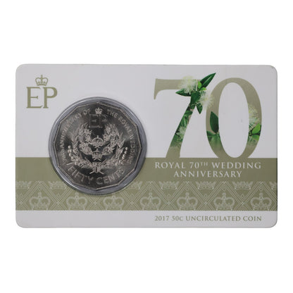 2017 50c Coin - Royal 70th Wedding Anniversary