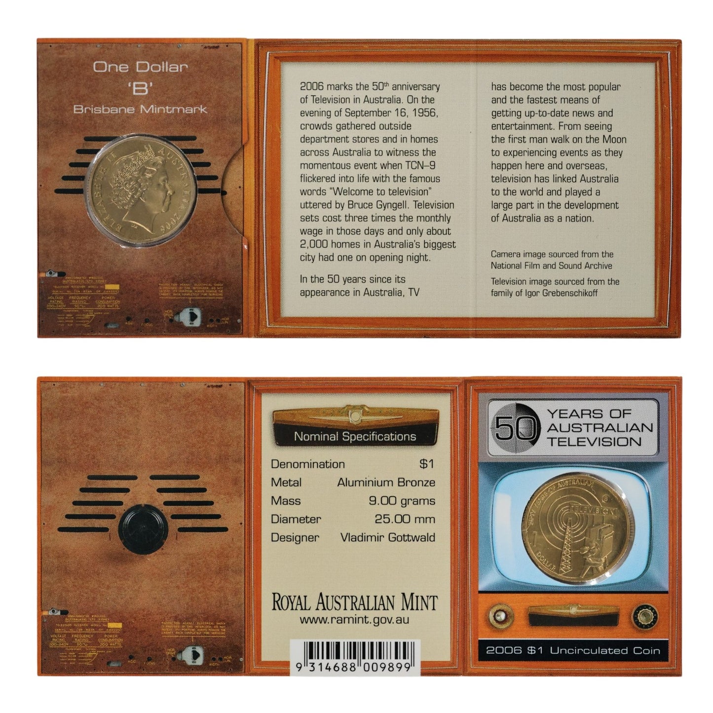 2006 $1 Coin - 50 Years of Television