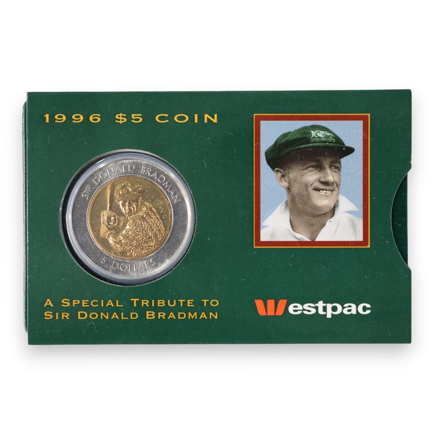 1996 $5 Coin - Sir Donald Bradman Tribute