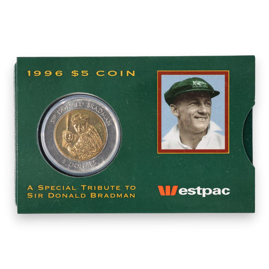 1996 $5 Coin - Sir Donald Bradman Tribute