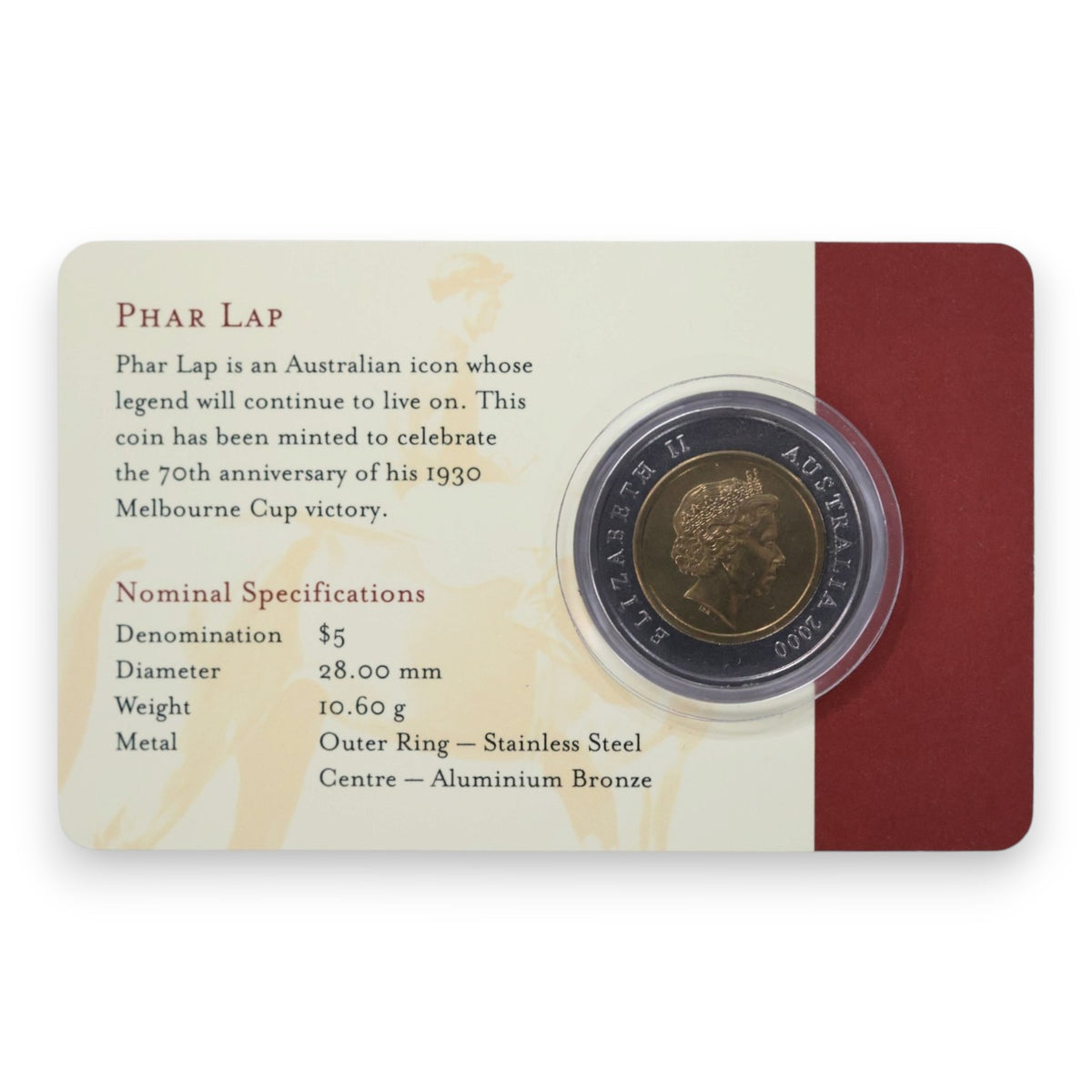 2000 $5 Coin - Phar Lap - Winning of the 1930 Melbourne Cup