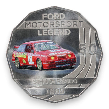 2019 50c Coin - Ford Motorsport Legend - Ford 1989 Sierra RS500 - Uncirculated