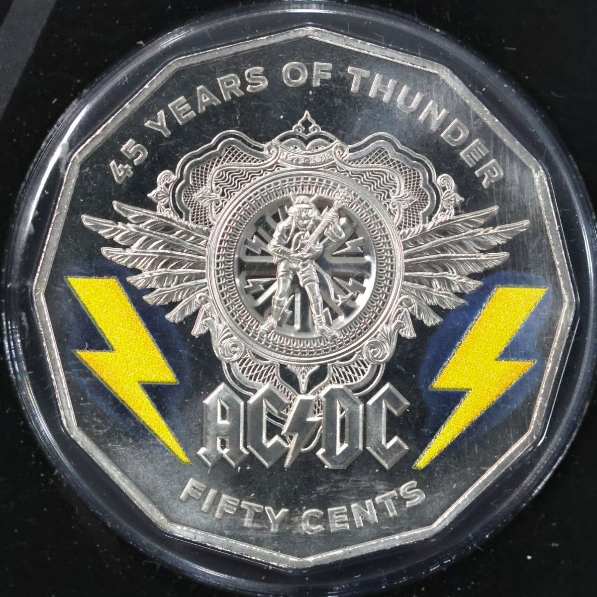 2018 50c Coin - AC/DC 45 Years of Thunder