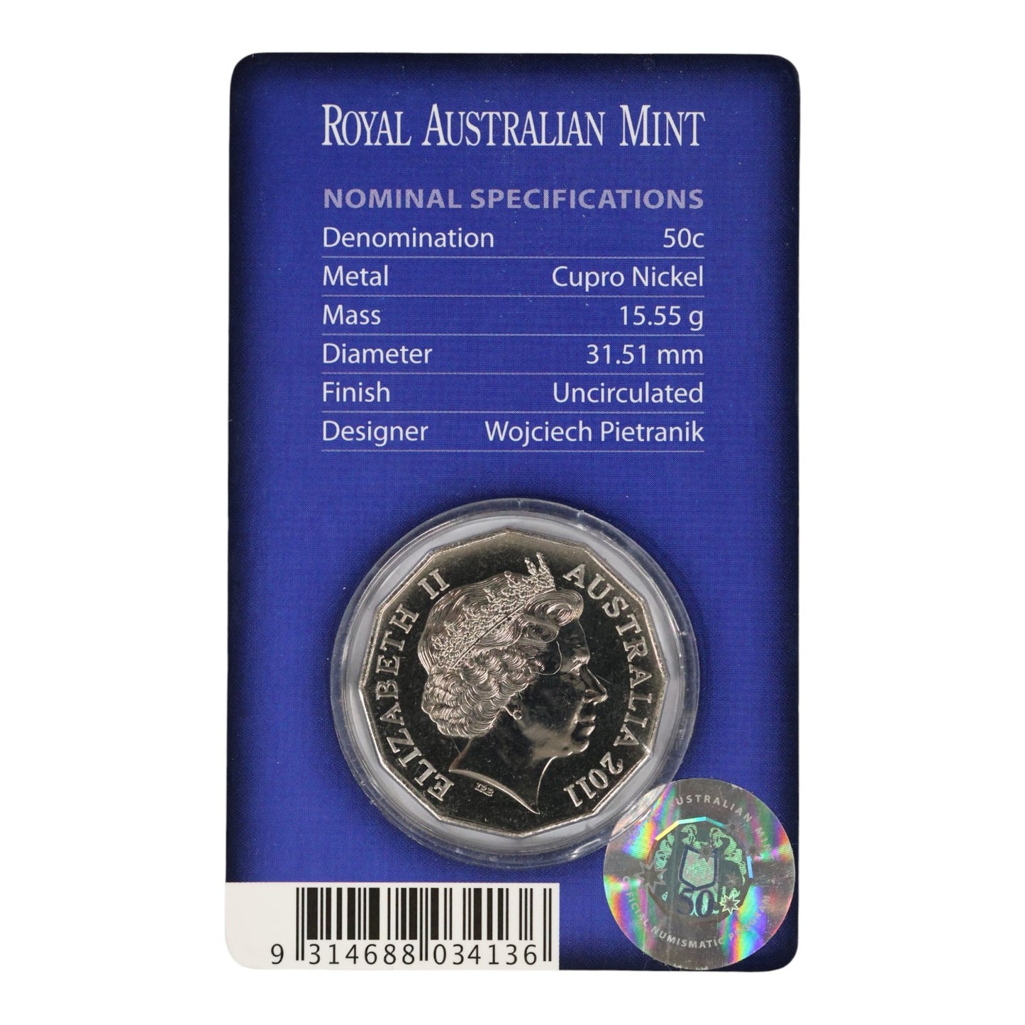 2011 50c Coin - 60th Anniversary of National Service