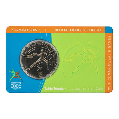 2006 50c Coin - XVIII Commonwealth Games - Table Tennis