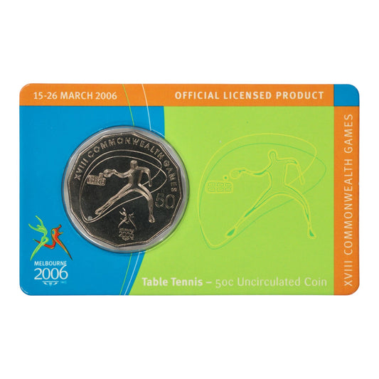 2006 50c Coin - XVIII Commonwealth Games - Table Tennis
