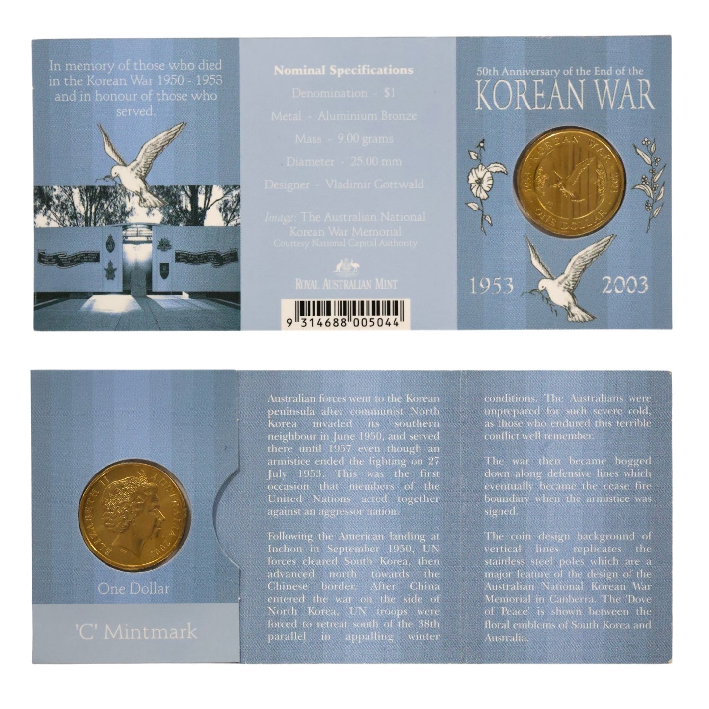 2003 $1 Coin - 50th Anniversary of the End of the Korean War