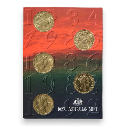 1984-1992 The Australian One Dollar 5 Coin Set