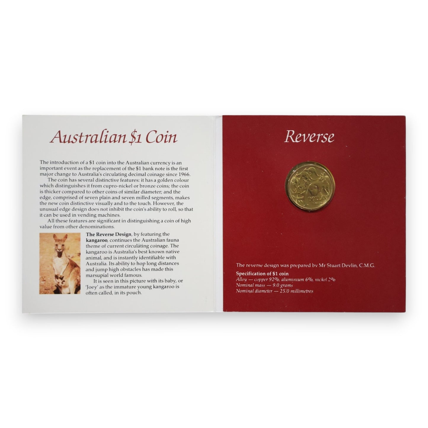 1984 $1 Coin - Uncirculated in Red Card