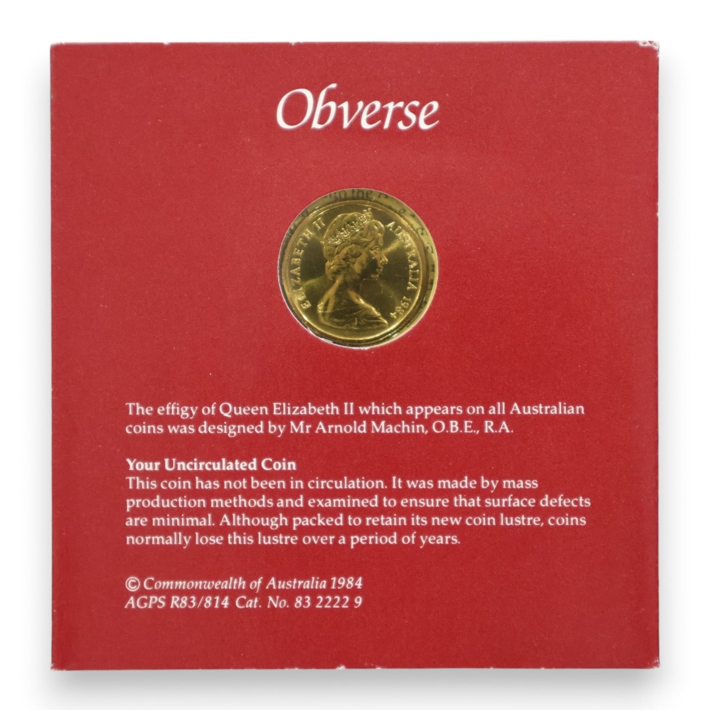 1984 $1 Coin - Uncirculated in Red Card