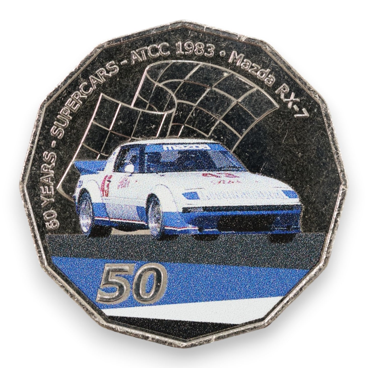 2020 50c Coin - 1983 Mazda RX7 - 60 Years of Supercars - Uncirculated