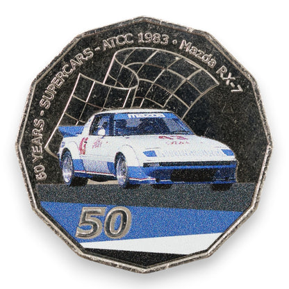 2020 50c Coin - 1983 Mazda RX7 - 60 Years of Supercars - Uncirculated