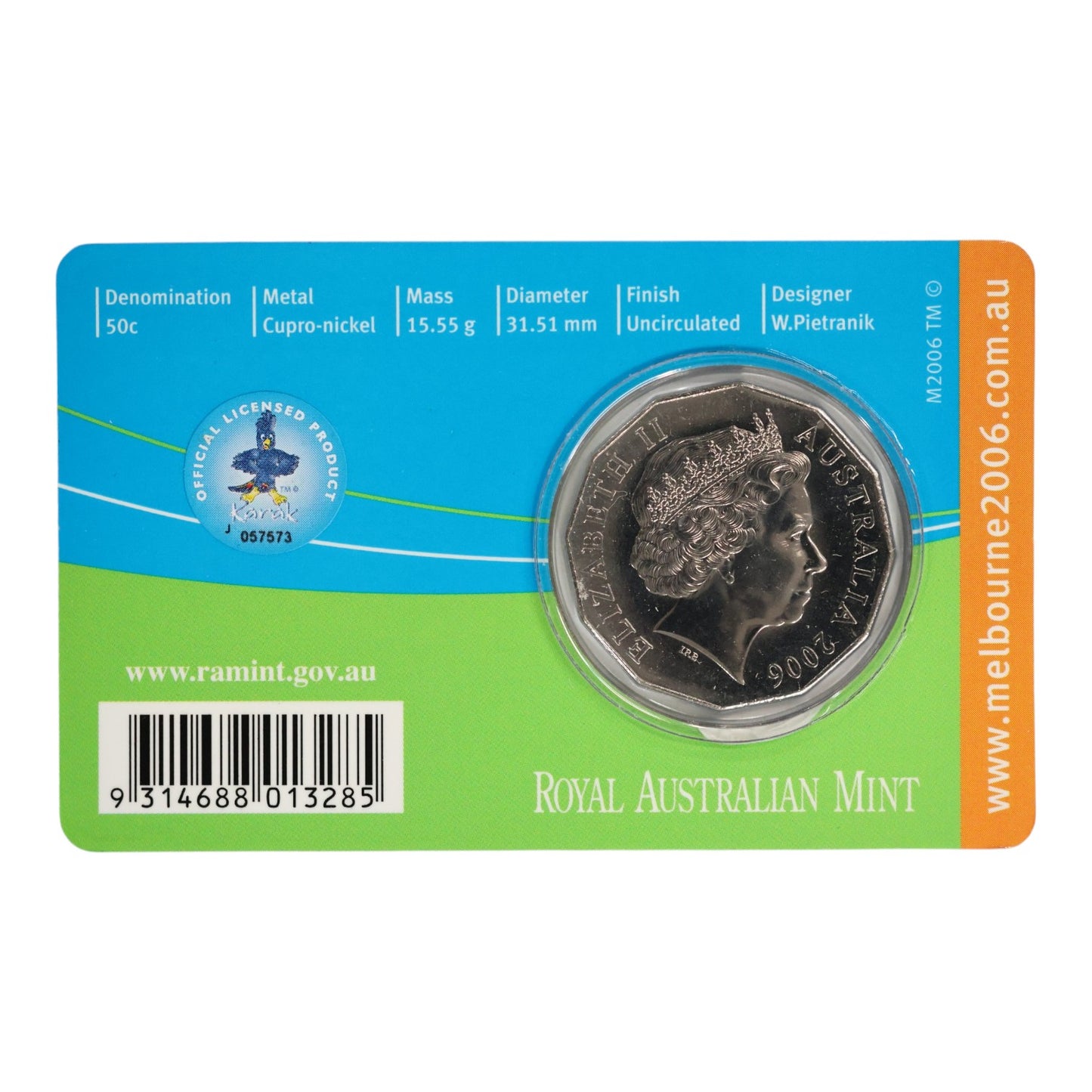 2006 50c Coin - XVIII Commonwealth Games - Athletics