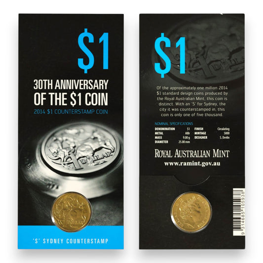 2014 $1 Coin - 30th Anniversary of the $1 Coin - 'S' Counterstamp
