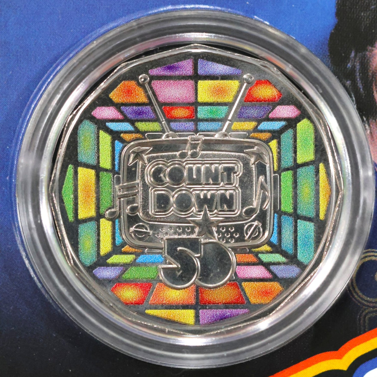 2024 50c Coloured Uncirculated Coin in Card - 50th Anniversary of Countdown