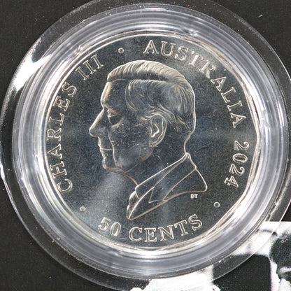 2024 50c Coloured Uncirculated Coin in Card - 50th Anniversary of Countdown