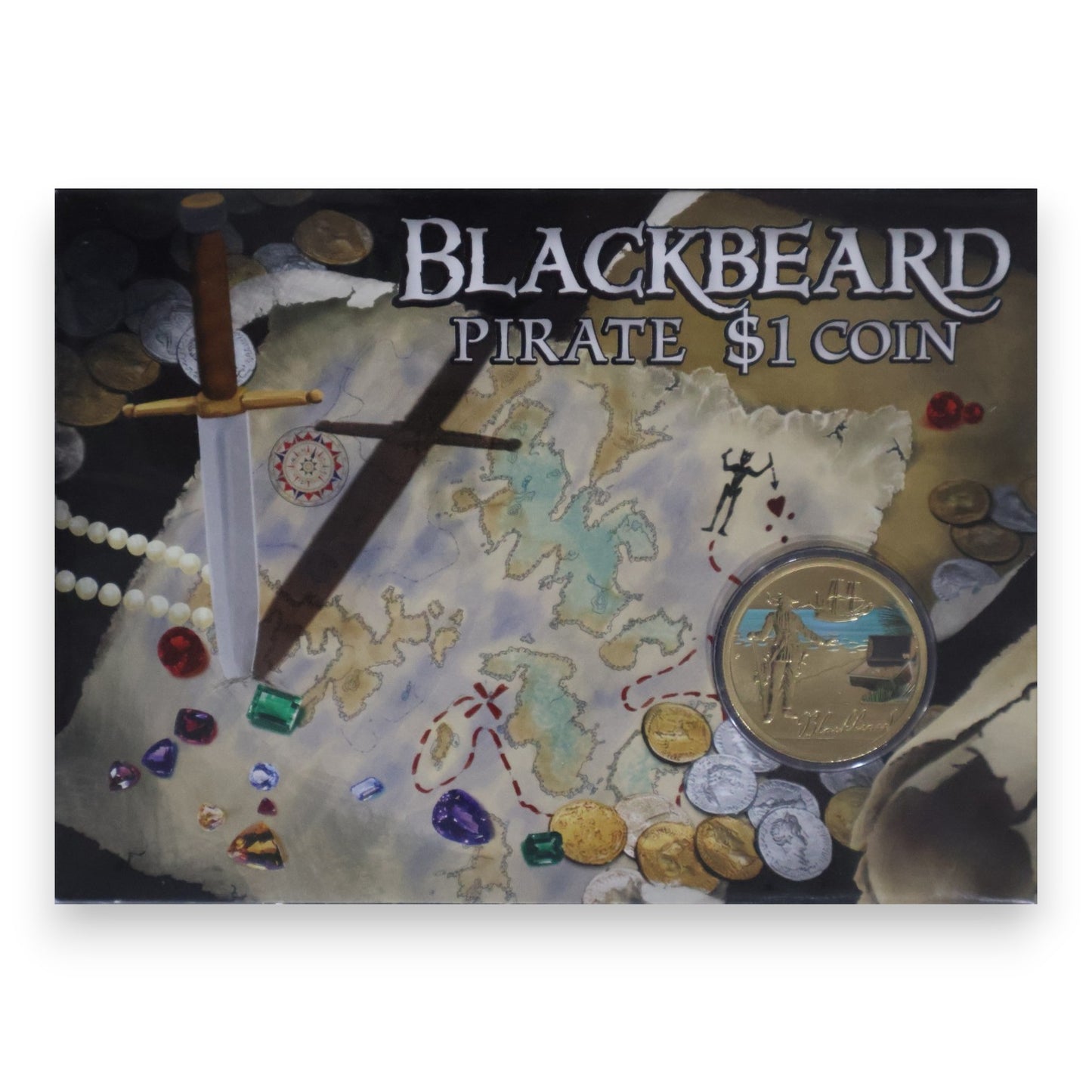 2010 $1 Uncirculated Coloured Coin – Golden Age of Piracy: Blackbeard