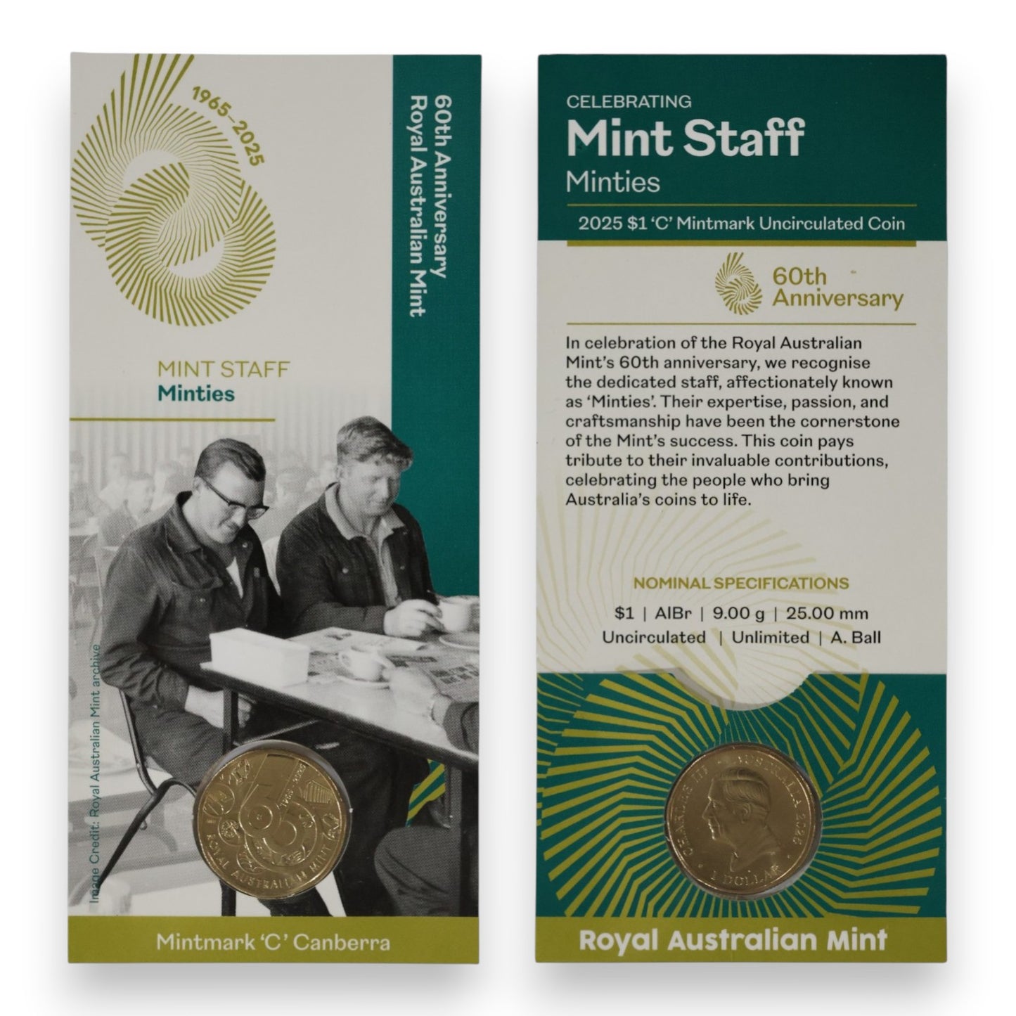 2025 $1 Coin - 60th Anniversary of the Royal Australian Mint - 'C' Mintmark Series