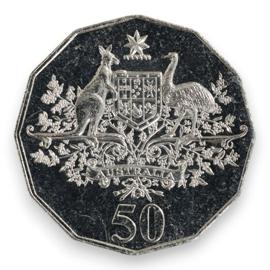 2001 50c Coin - Centenary of Federation - Federal Coat of Arms - "Roo-Zilla"
