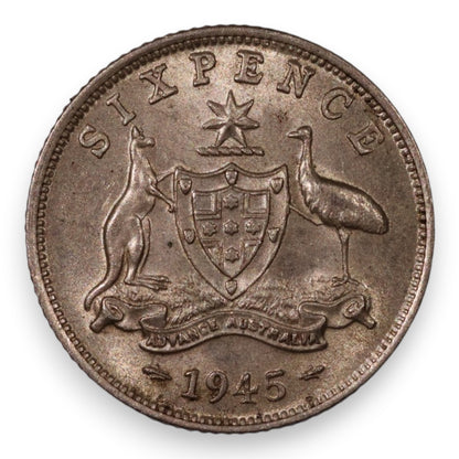 1945 Australian Sixpence - Extremely Fine