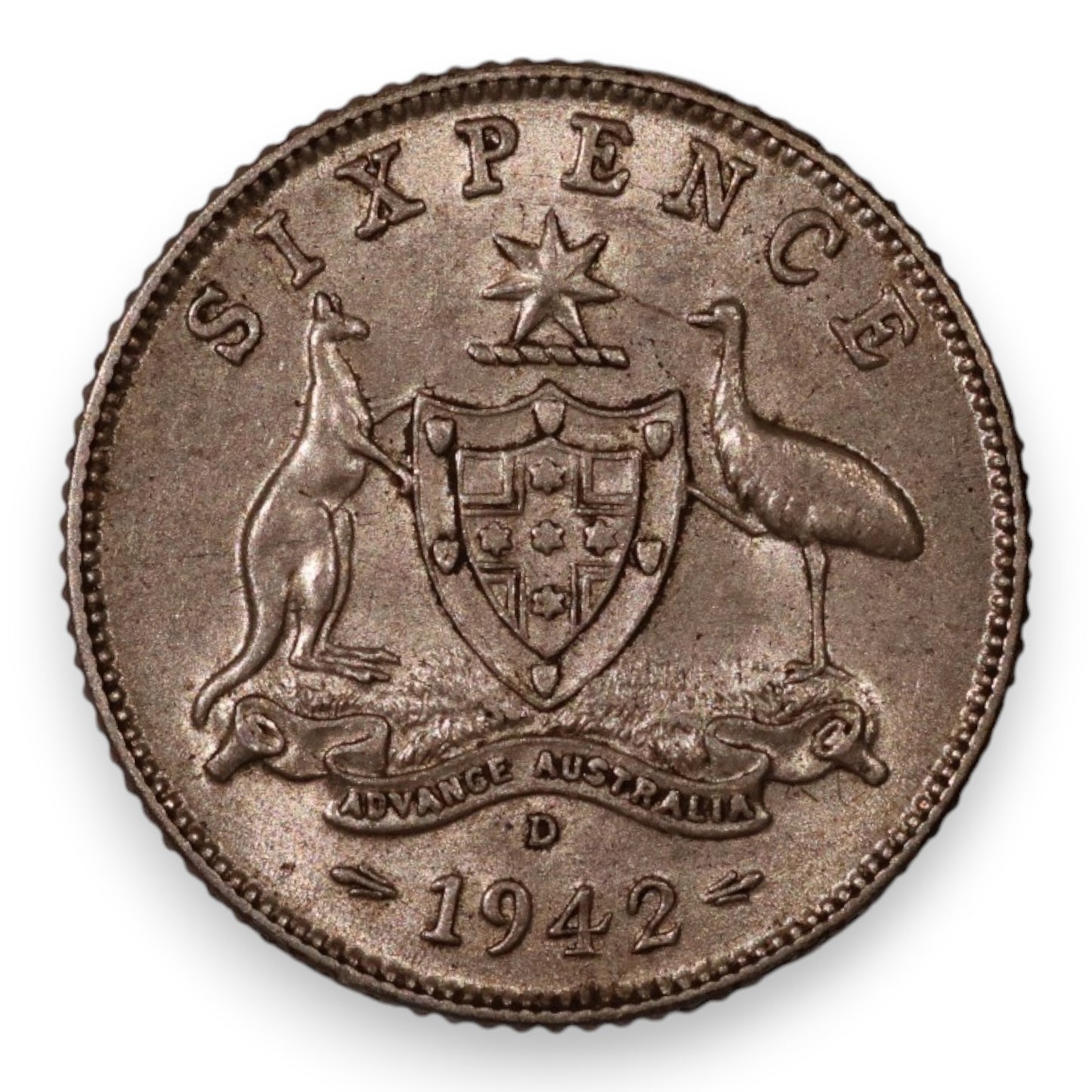 1942 'D' Australian Sixpence - Extremely Fine