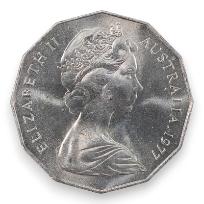 1977 50c "Silver Jubilee of Queen Elizabeth II" - Uncirculated (Ex-Security Roll)