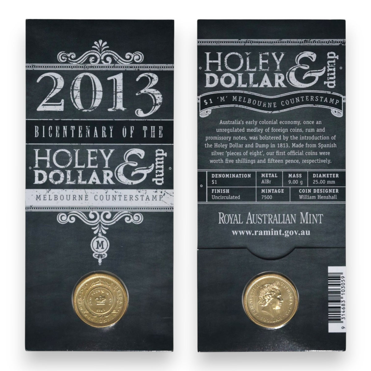 2013 $1 Uncirculated Coin - Bicentenary of the Holey Dollar & Dump - Select Your Variety