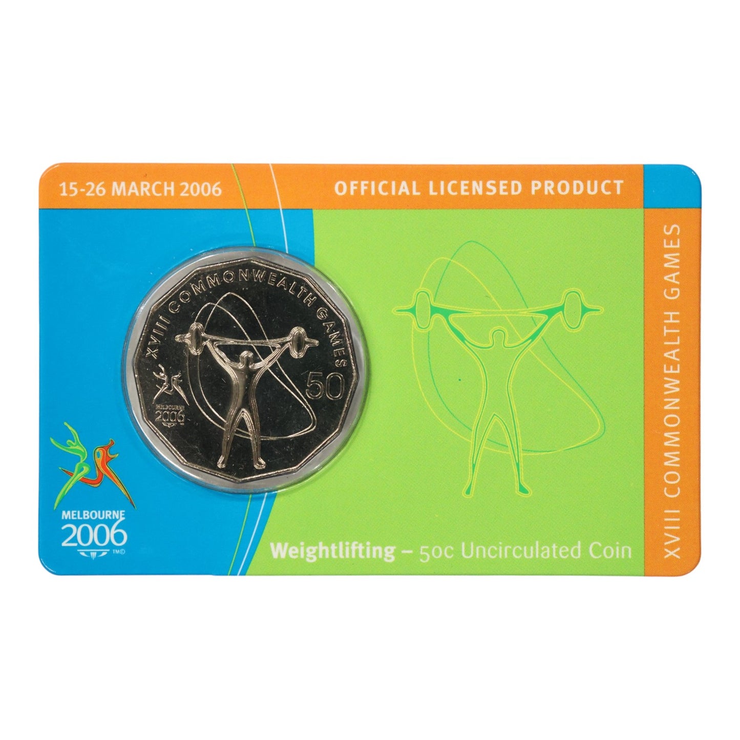 2006 50c Coin - XVIII Commonwealth Games - Weightlifting