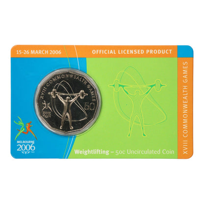 2006 50c Coin - XVIII Commonwealth Games - Weightlifting
