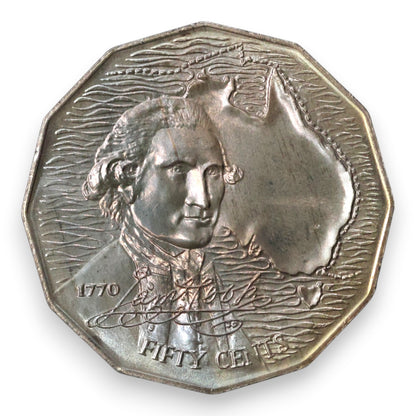 1970 50c Coin - Captain Cook's Bicentenary - Specimen Strike
