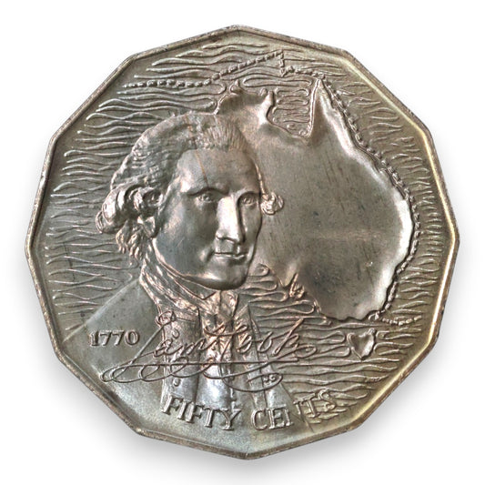 1970 50c Coin - Captain Cook's Bicentenary - Specimen Strike