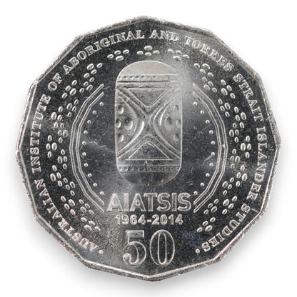 2014 50c "50th Anniversary of AIATSIS" - Uncirculated (Ex-RAM Roll)