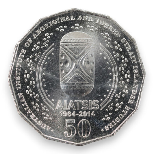 2014 50c "50th Anniversary of AIATSIS" - Uncirculated (Ex-RAM Roll)